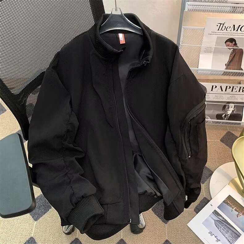 美式高街cleanfit工装夹克男春秋情侣宽松立领外套痞帅休闲棒球服,男装夹克,星座601-1
