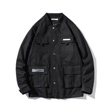 2021春秋季新日系网格风大码男潮牌工装夹克棒球领外套J961-P75，男装夹克，电商A001