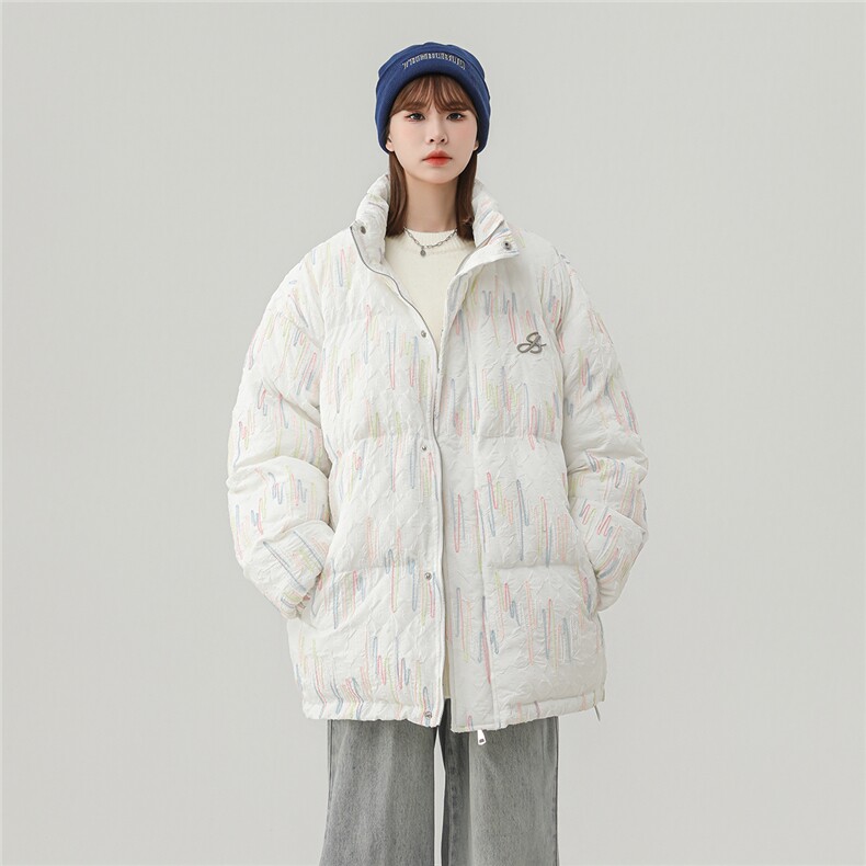 2023冬季新款刺绣棉服宽松百搭中性风棉衣M6064,男装棉衣,电商A132（原电商B245）