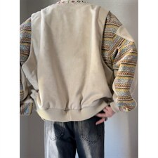 有货。民族风字母刺绣夹克男女秋棒球领W6976-P69，男装民族服装，星座412-3