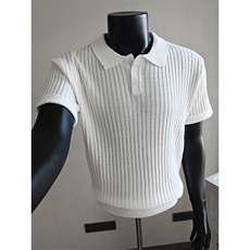 盗图老钱风新贵肌理感纯色翻领针织短袖POLO衫N6787/P58控88，男装T恤，电商A243