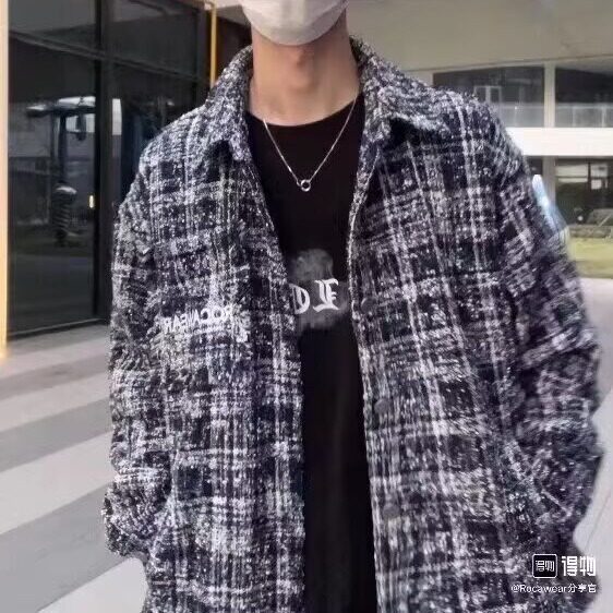 J84-P42 美式复古翻领夹克男女同款秋冬季2025小香风图片