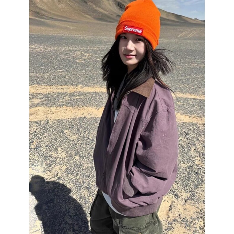 日系美式复古外套男女秋冬季新款甜酷风宽松机车服夹克上衣,男装夹克,星座506A