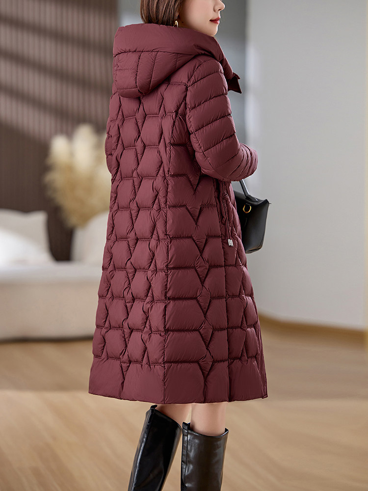红流行爆款羽绒棉服女中长款2024冬季新款连帽加厚棉袄外套,女装棉衣/棉服,涵亦佰惠