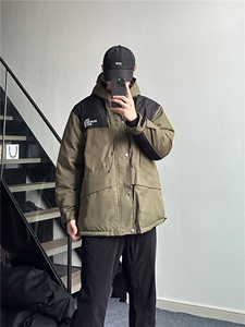 冬装刺绣拼色连帽宽松棉服冲锋衣棉衣外套 M2009P125图片