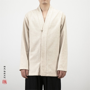 2025秋冬新款风男装改良汉服新中式棉麻汉服衬衫C012P85图片