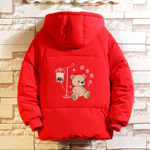 MY16194-P100 加厚加绒连帽棉衣男大码棉服男面包服男 砖墙挂拍图片