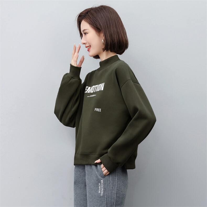 加绒加厚卫衣女2023年秋冬季新款洋气时尚保暖上衣,女装卫衣/绒衫,涵誉