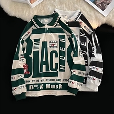 polo卫衣男秋新款美式涂鸦满印上衣潮牌炸街hiphop外套WY673P36，女装短外套，星座1013-5