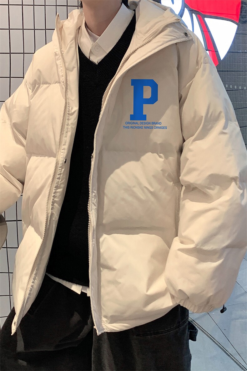 港风冬季新款连帽白鸭绒羽绒服男潮宽松印花YR6136P225控268,男装羽绒服,电商A268A