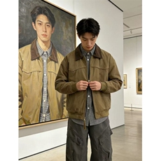 大货拼色衬衫领纯棉宽松夹克男上衣外套DSA157B-J182-P75，男装夹克，电商A157B