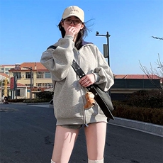 抖音得物高品质二开26春装美式重磅宽松结构双面连帽卫衣外套W68，女装短外套，电商A486