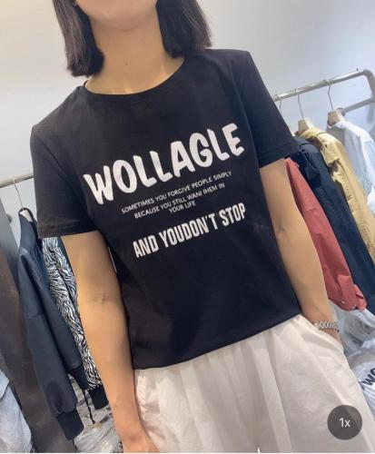 DG878时尚简约休闲风格字母印花百搭T,女装,L·H·X