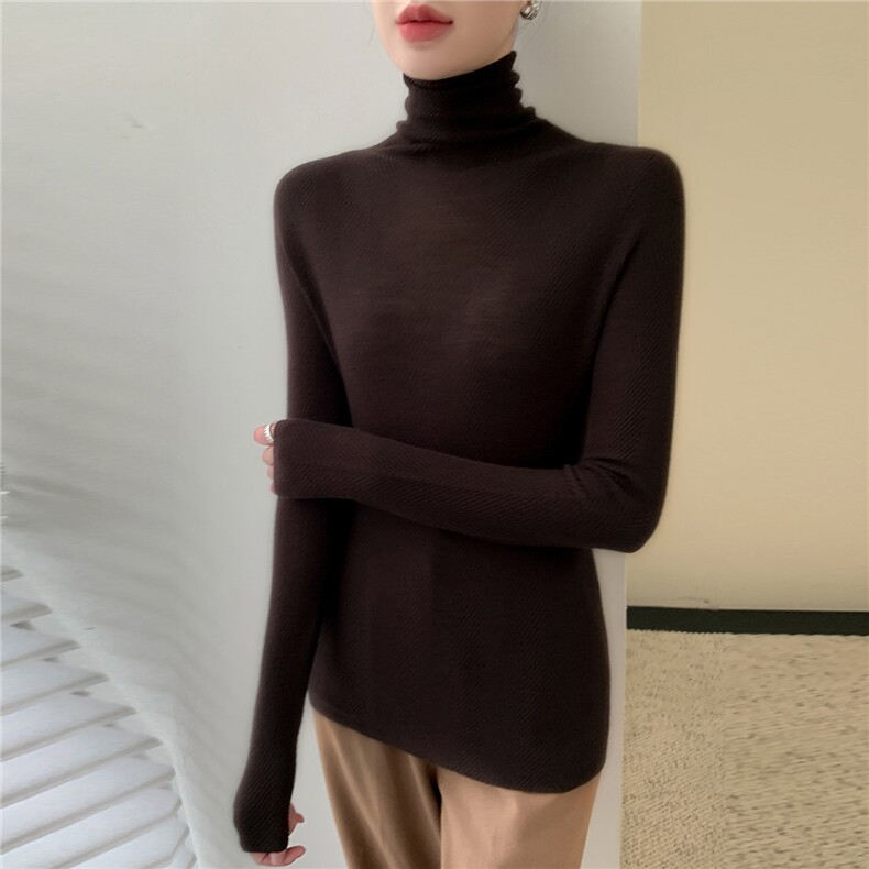 2025年秋季新款百搭扬子无缝人字纹堆堆领羊毛衫,女装羊毛衫,轻暖羊绒