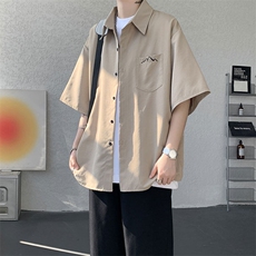 CS1143-特批25控49夏薄款冰丝面料大码短袖衬衫防晒透气外套，男装防晒衣，电商A059