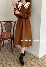 [现货]大领斜尖连衣裙，两色、三个尺码，女装连衣裙，依柏璐