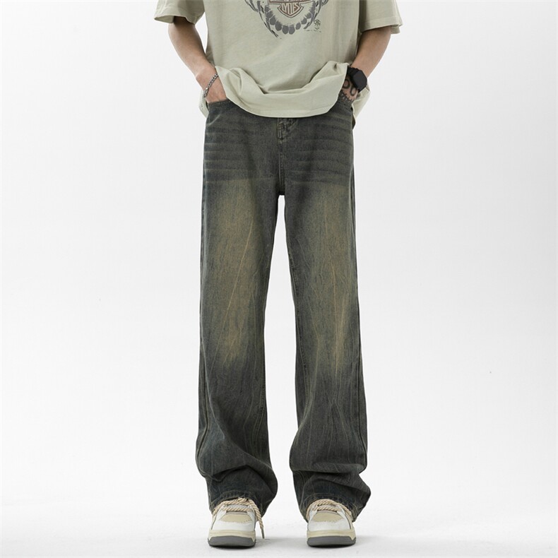 C315-G3022现货高品质高街复古重工洗水猫须马骝牛仔裤(P65限89)2，男装牛仔裤，电商C315