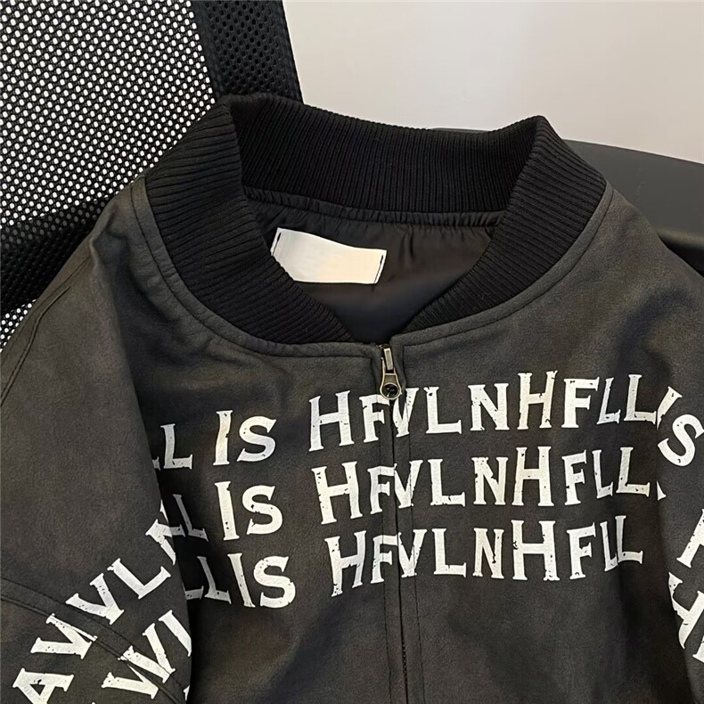 棒球服外套男2025春秋季新款美式高街字母皮衣痞帅夹克W6709/P76,男装夹克,星座506B