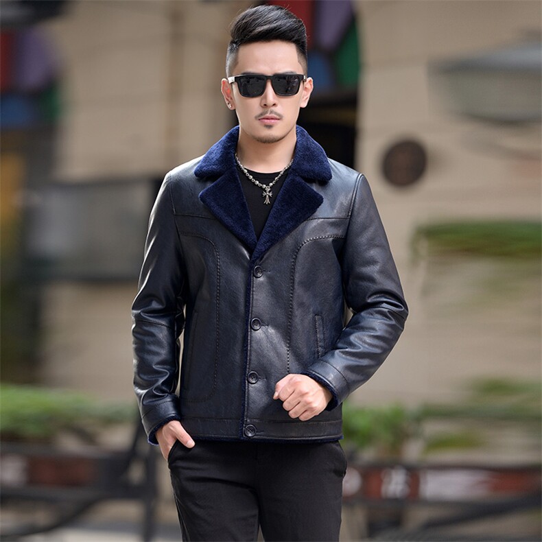 1767钱塘2020-1冬季高端商务男士皮衣内里百分百羊毛，男装皮衣，钱塘207-1