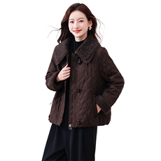 现货！2025年冬季夹棉棉服女时尚娃娃领加厚外套，女装短外套，浙宝281