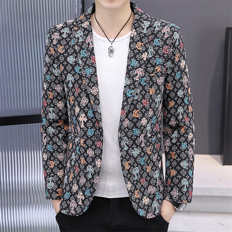 507A-X013-P752025春夏时尚青年帅气碎花小西装外套,男装西服,星座507A（原星座306B-2）