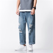 xz103A-k702-P48-限价78-无影墙大码长裤破洞图片