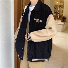 男夹克青少年春秋呢子拼接撞色外套夹克W141P60图片