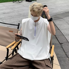 背心男女夏季小众设计感垫肩无袖t恤设计感坎肩打底上衣EB03-P35，男装背心/马甲，星座1008