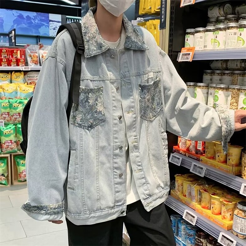 男秋季外套潮牌街头牛仔刺绣夹克JN101P65,男装夹克,星座1116-2