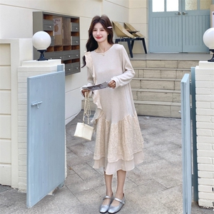 26春新款现-优雅亮丝小众设计感华夫格连衣裙2611-P180K288图片