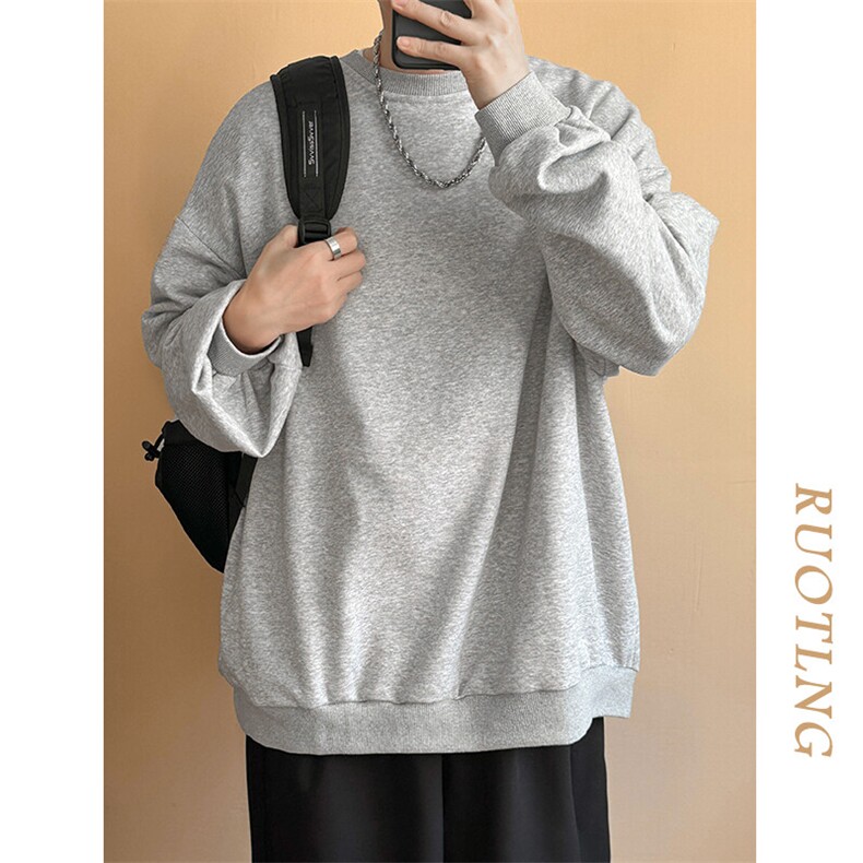 2025秋冬-现货新款圆领套头卫衣宽松休闲长袖打底衫A351-W031-P55,男装卫衣,电商A351