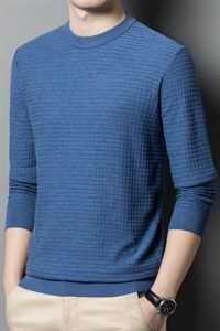 春秋季2023新款毛衣男士长袖针织衫套头圆领中年时尚羊毛男装图片
