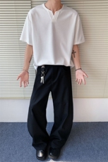二开！2025年夏装新款美式华夫格短袖宽松T恤男C213-122-P20，男装T恤，电商C213(原B265)