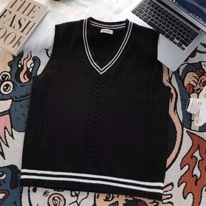 学院V领毛背心毛衣马甲高质量学生背心校服背心JK制服针织背心图片