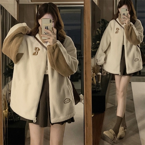 潮冬季加绒加厚外套中长款羊羔绒棉服女外套情侣款C556-P120图片