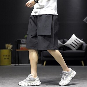 2021夏季新沙发墙日系大码男潮流宽松拼接运动休闲短裤K2029-P25图片