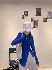 不规则垫肩打底上衣，其它，Queena PHoebe