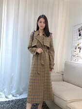 DINOBlENS/秋款上新 经典格子风衣 三色，女装风衣，迪诺比亚