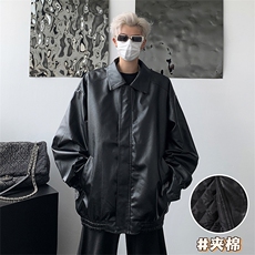 F74-P78春秋美式vintage夹棉皮外套男潮牌ins宽松宽松皮衣夹克，男装夹克，星座512-6