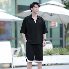 （版权注册仿款必究）夏季新款冰丝短袖时尚套装男士休闲两件套，男装T恤，星座1206（原A206）