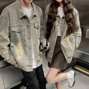 春季新款 Q2482-TP45不 休闲宽松美式复古高街外套男牛仔夹克图片