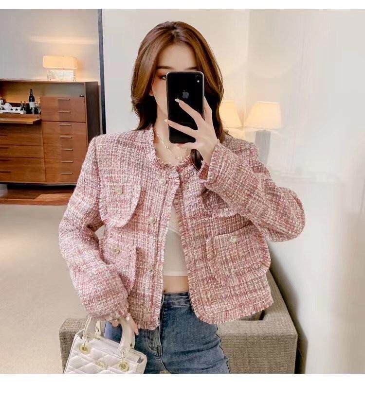 粉色小香风外套，其它，TANG.+