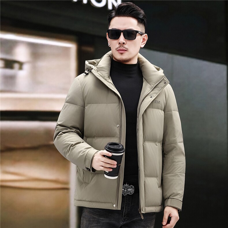 2025新款冬季短款90绒子白鸭绒羽绒服外套中年男装加厚羽绒服夹克,男装夹克,钱塘723