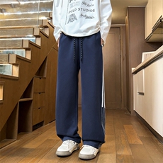 秋季高克重华棉美式三条杠直筒运动裤男宽松卫裤K25089-特P35控68，男装休闲裤，电商A001