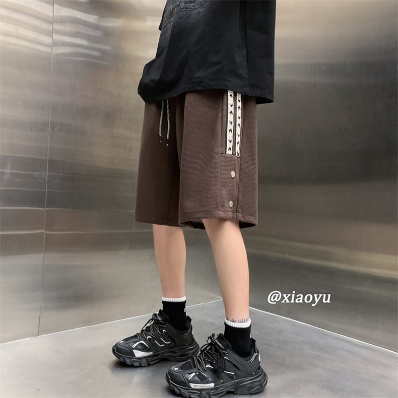XZ616夏季新款华夫格织带扣子休闲短裤五分裤TY829P35控48,男装休闲裤,星座512A（原616）