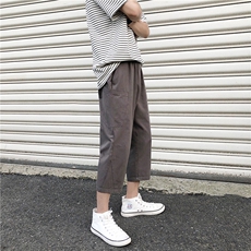 2022男夏季直筒阔腿薄款垂感宽松休闲七分裤K611-特批32，男装休闲裤，星座718-1