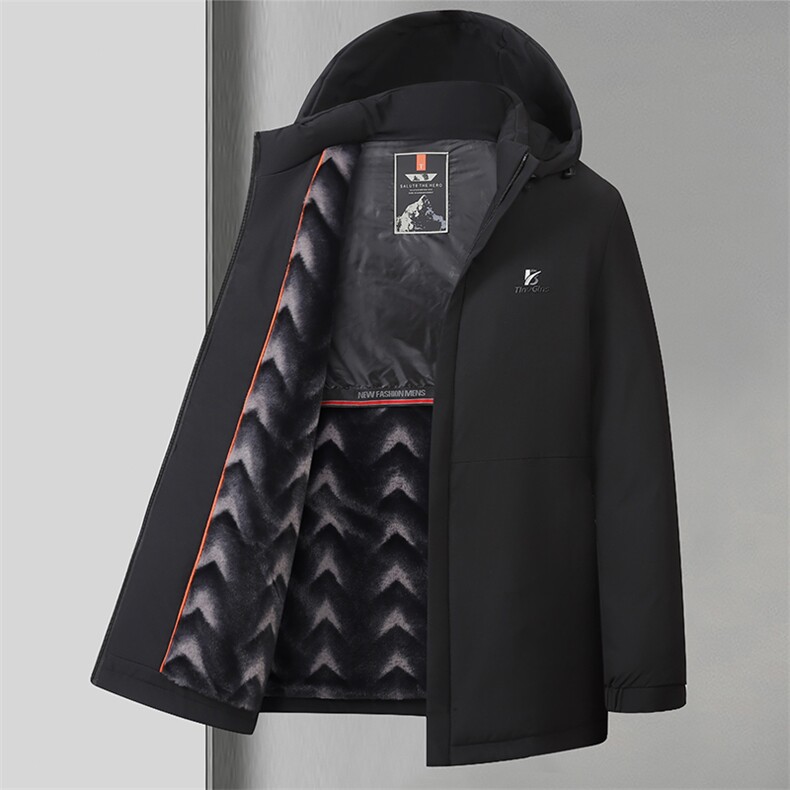 中年男士商务休闲棉服冬季新款可脱卸帽外套男装加厚保暖棉衣服,男装棉衣,电商B212（原钱塘6029）
