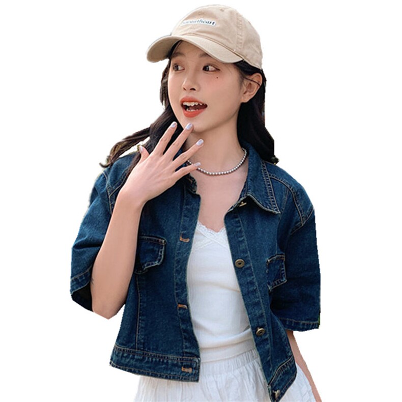 黑色牛仔工装风夏季女2025新款韩版复古宽松减龄半身裙,女装牛仔外套,微微衣阁