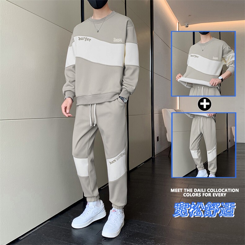 TH886-P70男生印花套装学生宽松卫衣青少年上衣大童裤子整套,男装休闲套装,星座507A（原星座306B-2）
