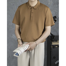 原宿简约男士polo衫短袖夏季薄高端衣服男新款百搭流行气质P01，男装Polo衫，星座1116A-2（原606A-1）
